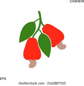 Cashew Nut Logo. Isolated Cashew Nut On White Background