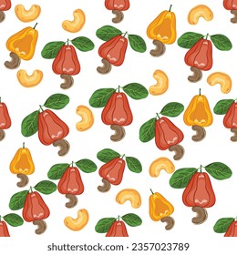 cashew nut seeds in cartoon style cute design Modern bright colors for paper covers. interior fabrics, backgrounds, and other users.