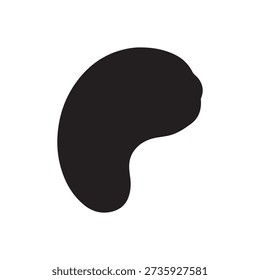 Cashew Nut silhouette vector flat illustration