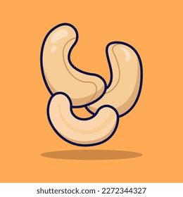 Cashew-Nuss-Vektorsymbol. Nut icon Konzept einzeln. Flachdesign