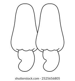 Anacardos. Fruta. Conjunto de anacardos. Dibujado a mano dos anacardos con frutas y nueces.