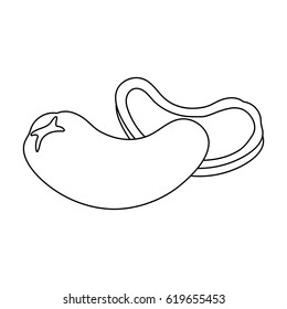 Cashew nuts.Different kinds of nuts single icon in outline style vector symbol stock illustration.