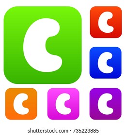 Cashew set icon color in flat style isolated on white. Collection sings vector illustration