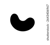 Cashew silhouette vector flat illustration on white background.