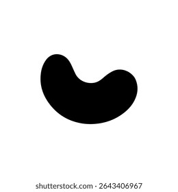 Cashew silhouette vector flat illustration on white background.