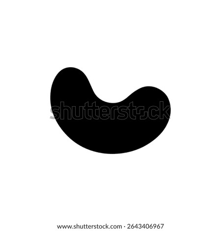 Cashew silhouette vector flat illustration on white background.