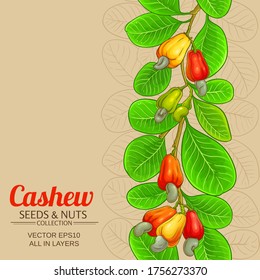 cashew vector pattern on color background