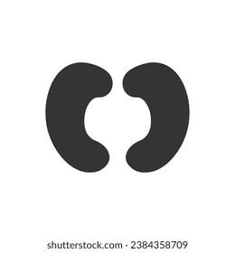Cashews-Symbol auf weißem Hintergrund - einfache Vektorgrafik