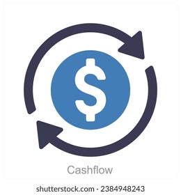 Cashflow and cash icon concept