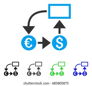 Cashflow flat vector pictogram. Colored cashflow gray, black, blue, green pictogram versions. Flat icon style for graphic design.