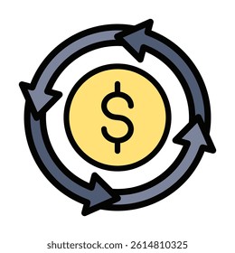 Cashflow Icon Element For Design