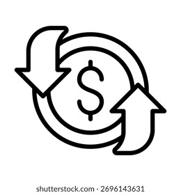 Elemento De Icono De Flujo De Caja Para Diseño Y Vector
