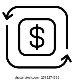 Cashflow icon line vector illustration