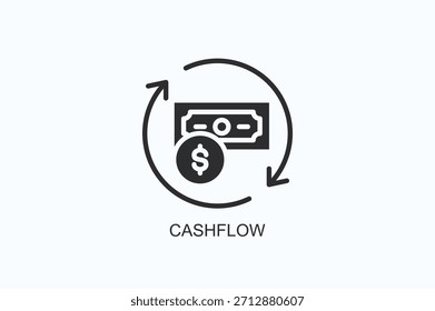 Icono De Flujo De Caja O Ilustración vectorial Aislada Del Logotipo