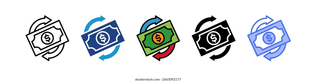 Ícone de Fluxo de Caixa - Ilustração de Vários Vetores