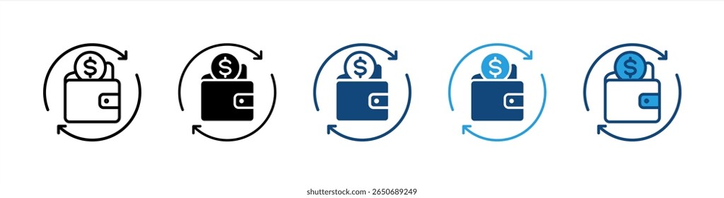 Cashflow-Symbolsatz für mehrere Stilkollektionen