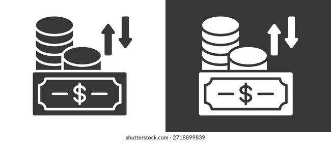 Conjunto De Iconos De Cashflow Colección De Vector Aislada En Blanco Y Negro