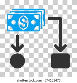Cashflow icon. Vector illustration style is flat iconic bicolor symbol, blue and gray colors, transparent background. Designed for web and software interfaces.