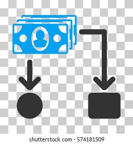 Cashflow icon. Vector illustration style is flat iconic bicolor symbol, blue and gray colors, transparent background. Designed for web and software interfaces.