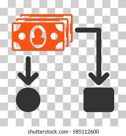 Cashflow icon. Vector illustration style is flat iconic bicolor symbol, orange and gray colors, transparent background. Designed for web and software interfaces.