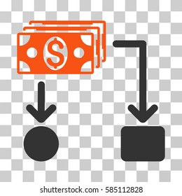 Cashflow icon. Vector illustration style is flat iconic bicolor symbol, orange and gray colors, transparent background. Designed for web and software interfaces.