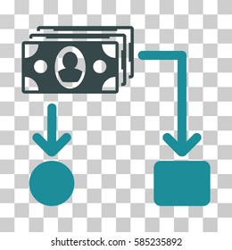Cashflow icon. Vector illustration style is flat iconic bicolor symbol, soft blue colors, transparent background. Designed for web and software interfaces.