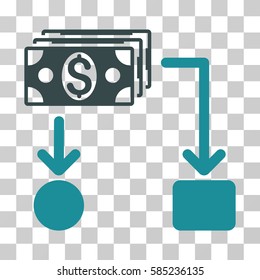 Cashflow icon. Vector illustration style is flat iconic bicolor symbol, soft blue colors, transparent background. Designed for web and software interfaces.