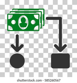 Cashflow icon. Vector illustration style is flat iconic bicolor symbol, green and gray colors, transparent background. Designed for web and software interfaces.