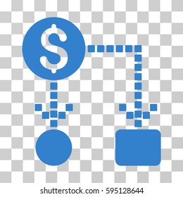 Cashflow icon. Vector illustration style is flat iconic symbol, cobalt color, transparent background. Designed for web and software interfaces.