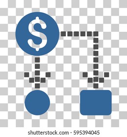 Cashflow icon. Vector illustration style is flat iconic bicolor symbol, cobalt and gray colors, transparent background. Designed for web and software interfaces.