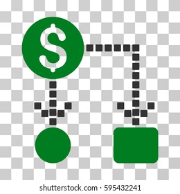 Cashflow icon. Vector illustration style is flat iconic bicolor symbol, green and gray colors, transparent background. Designed for web and software interfaces.