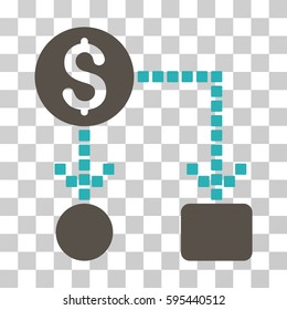 Cashflow icon. Vector illustration style is flat iconic bicolor symbol, grey and cyan colors, transparent background. Designed for web and software interfaces.