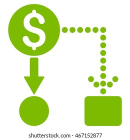 Cashflow icon. Vector style is flat iconic symbol with rounded angles, eco green color, white background.