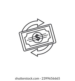 Cashflow, money, arrow, circulation, dollar Icon