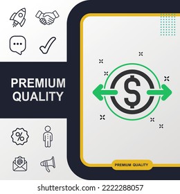 Cashflow Or Money Transfer Icon Graphic Elements For Your Work