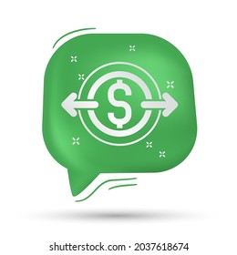 cashflow or money transfer vector in speech bubble - Modern design