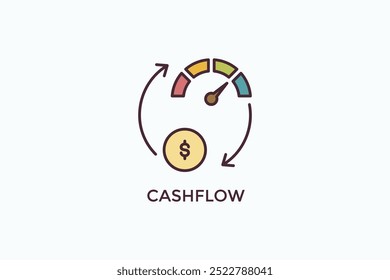 Icono de Vector de flujo de caja o ilustración de logotipo