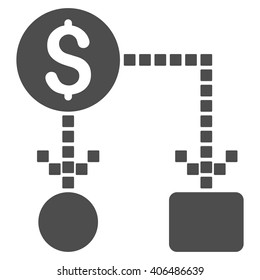 Cashflow vector toolbar icon. Style is flat icon symbol, gray color, white background, square dots.