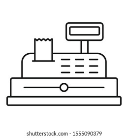Cashier device icon. Outline cashier device vector icon for web design isolated on white background