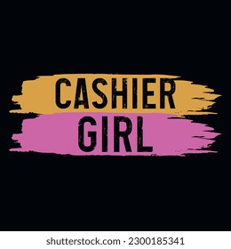 Cashier girl tshirt design vector design 