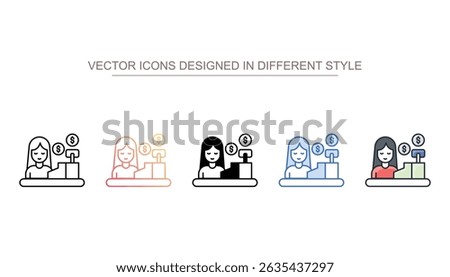Cashier icon design with white background stock illustration