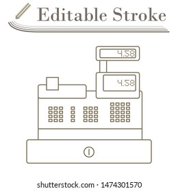 Cashier Icon. Editable Stroke Simple Design. Vector Illustration.