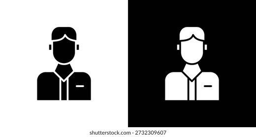 Ilustración vectorial plana icono de cajero. Símbolos negros simples