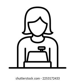 Cashier Icon Logo Design Vector Template Illustration Sign And Symbol Pixels Perfect
