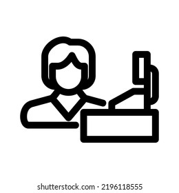 cashier icon or logo isolated sign symbol vector illustration - high quality black style vector icons
