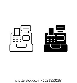Cashier icon set. cash register sign color editable