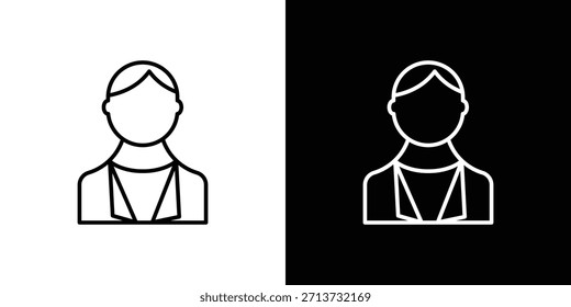 Icono de cajero. Símbolo plano simple. Ilustración de pictograma de contorno negro perfecto
