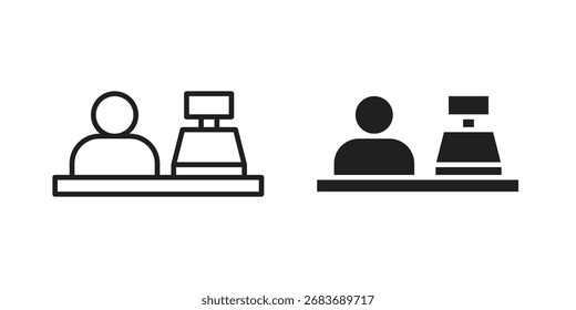 Form des Kassensymbols. Vektorsymbole.