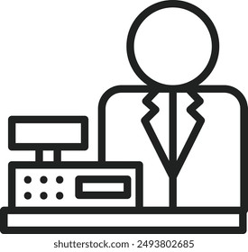 Imagen de Vector de icono de cajero. Adecuado para aplicaciones móviles de Web y medios de impresión.