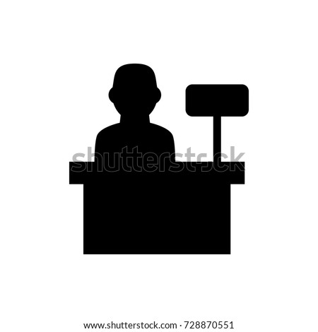 cashier icon vector isolated on white background
